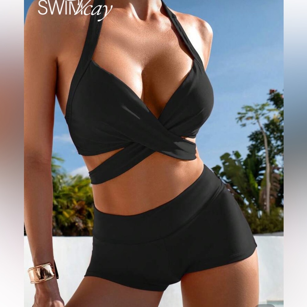 SWIM VCAY🐝CROSS HALTER TRUNKINI